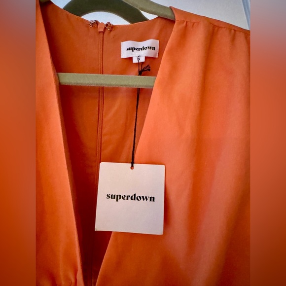 NWT Superdown x Revolve Selene Wrap Dress in Orange - Picture 6 of 7